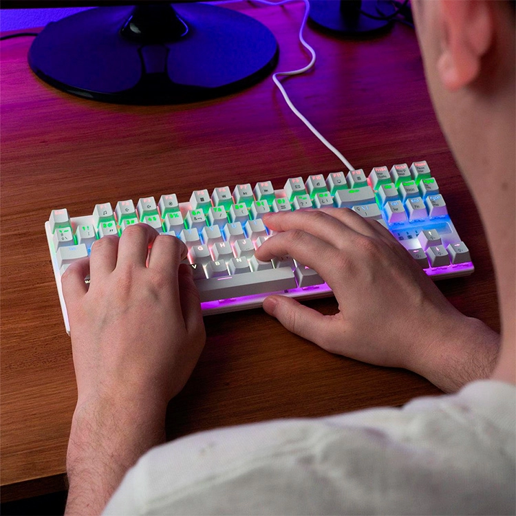 Teclado Netmak Gamer Mecanico Blanco Art.NM-SKILL-W